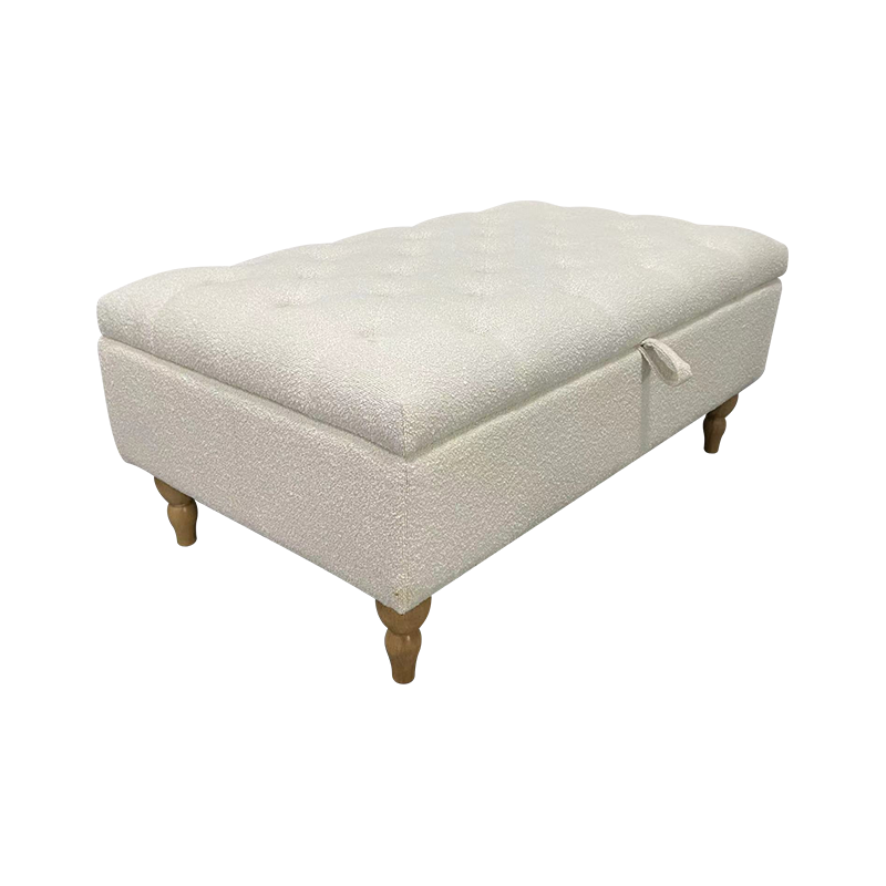Rubberwood Storage Storage Sponge Footrest